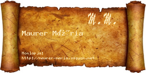 Maurer Mária névjegykártya