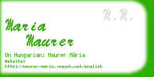 maria maurer business card